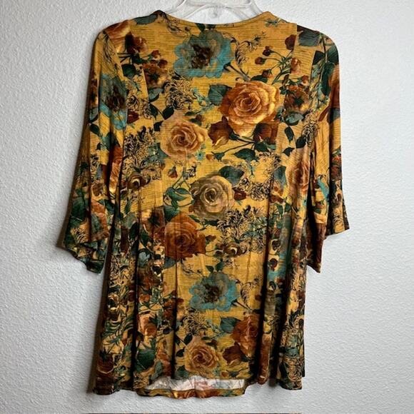 Soft Surroundings Stunning Jewel Tone Floral Boho Tunic Top Size Small - Picture 9 of 13